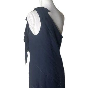 New Tadashi Shoji navy crepe gown Size 12 $495 retail